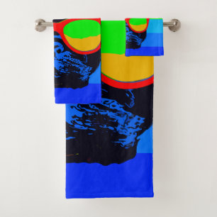 Colorful Pop Art French Bulldog Bath Towel Set