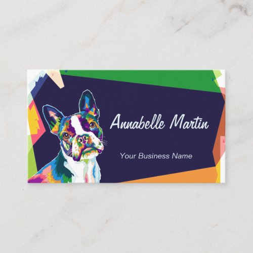 Colorful Pop Art French Bulldog  Business Card