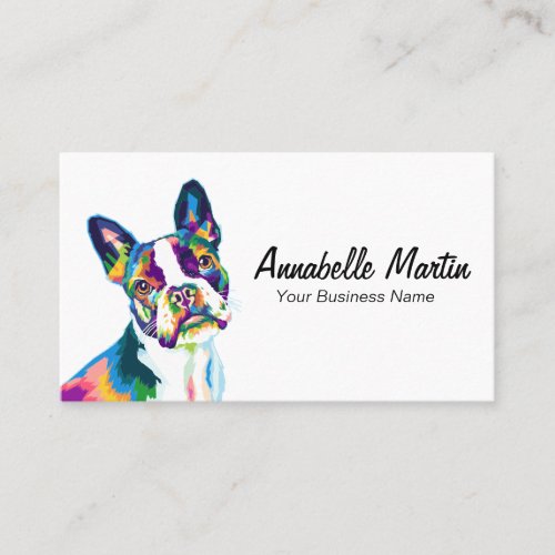 Colorful Pop Art French Bulldog  Business Card
