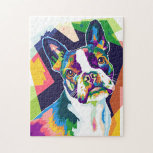 Colorful Pop Art French Bulldog Jigsaw Puzzle