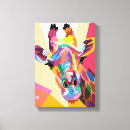 Colorful Pop Art Giraffe Portrait Canvas Print
