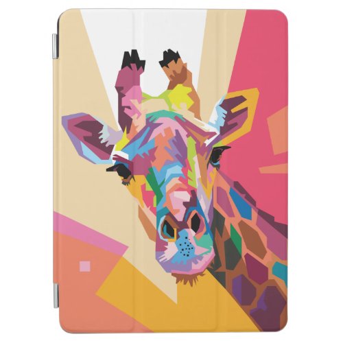 Colorful Pop Art Giraffe Portrait iPad Air Cover