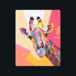 Colorful Pop Art Giraffe Portrait Metal Art<br><div class="desc">This incredibly colorful pop art portrait of a giraffe offers up a modern,  trendy,  and unique interpretation of this amazingly majestic animal.</div>
