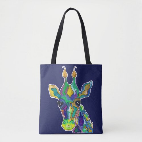 Colorful Pop Art Giraffe Tote or Cross Body Bag