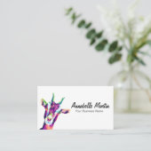 Colorful Pop Art Goat Business Card (Standing Front)