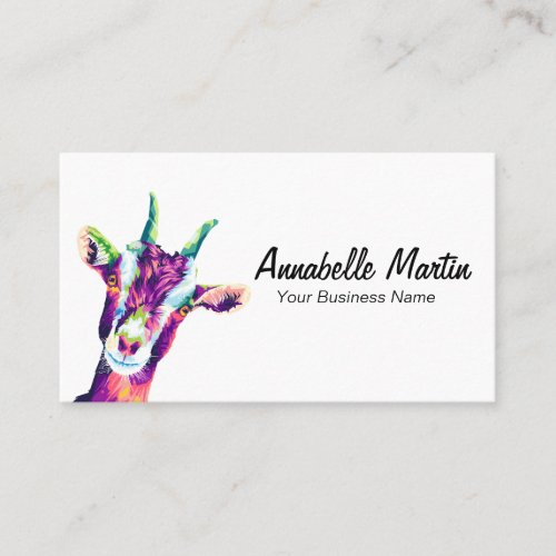 Colorful Pop Art Goat Business Card