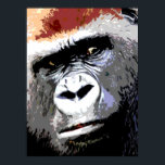 Colorful Pop Art Gorilla Portrait Poster<br><div class="desc">Digital Computer Animal Art - College Pop Art - Wild Animal Computer Images</div>