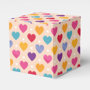 Colorful Pop Art Heart Pattern Favor Boxes