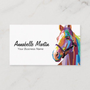 Colorful Pop Art Horse Business Card