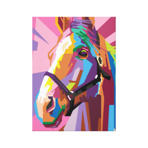 Colorful Pop Art Horse Portrait Canvas Print