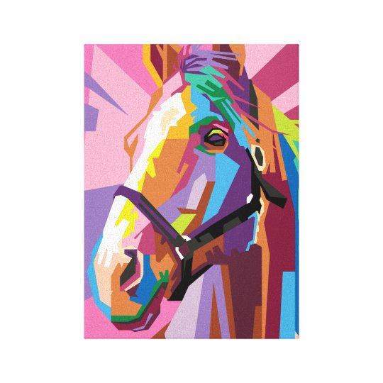 Colorful Pop Art Horse Portrait Canvas Print Zazzle Com