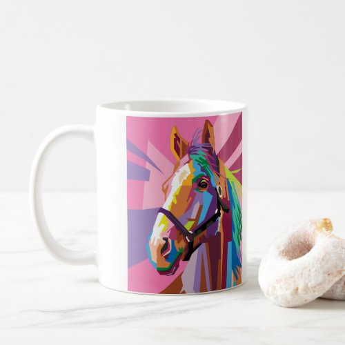 Colorful Pop Art Horse Portrait Coffee Mug
