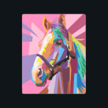 Colorful Pop Art Horse Portrait Metal Art<br><div class="desc">Shades of pink,  purple,  and brown come together in this vibrant pop art portrait of a beautifully colorful horse that's both trendy and modern.</div>
