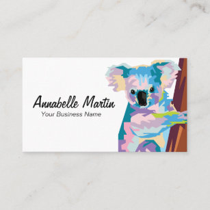 Colorful Pop Art Koala Business Card