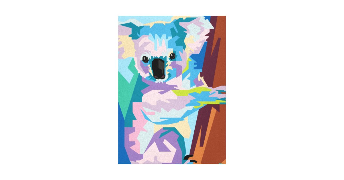 Colorful Pop Art Koala Portrait Canvas Print