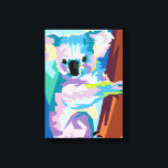Colorful Pop Art Koala Portrait Canvas Print<br><div class="desc">Shades of blue,  purple,  pink,  and brown come together in this incredibly colorful pop art portrait of an Australian koala that's both trendy and modern.</div>