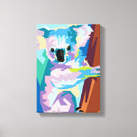 Colorful Pop Art Koala Portrait Canvas Print<br><div class="desc">Shades of blue,  purple,  pink,  and brown come together in this incredibly colorful pop art portrait of an Australian koala that's both trendy and modern.</div>