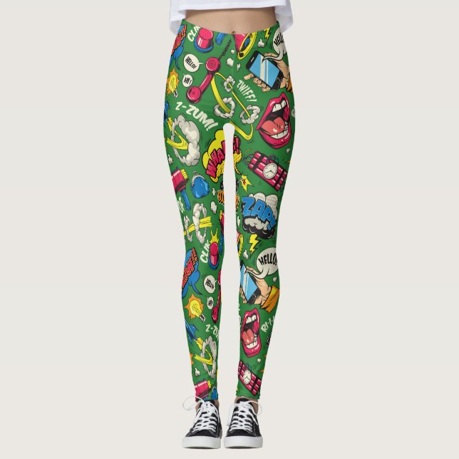 Colorful Pop Art Leggings (Front)