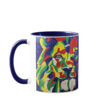 Colorful Pop Art Lion Mug