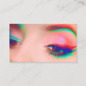 Colorful Pop Art Makeup Artist Business Card by emilymarydesigns at Zazzle