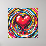 Colorful Pop Art 'Melting Heart' Canvas Print<br><div class="desc">Colorful Pop Art 'Melting Heart' over Whirlpool / Vortex Background</div>