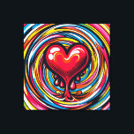 Colorful Pop Art 'Melting Heart' Canvas Print<br><div class="desc">Colorful Pop Art 'Melting Heart' over Whirlpool / Vortex Background</div>