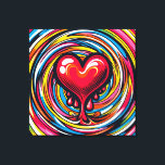 Colorful Pop Art 'Melting Heart' Canvas Print<br><div class="desc">Colorful Pop Art 'Melting Heart' over Whirlpool / Vortex Background</div>