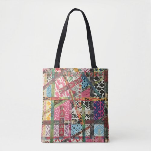 Colorful Pop Art Mixed_Media Collage Tote Bag