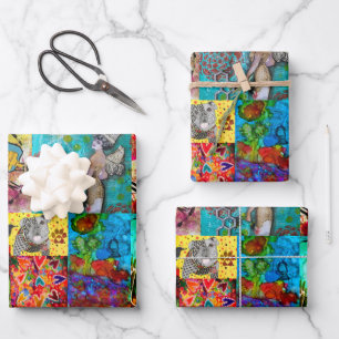 Colorful Pop Art Mixed Media Wrapping Paper