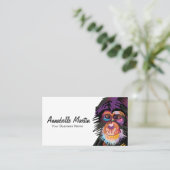 Colorful Pop Art Monkey Business Card (Standing Front)