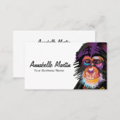Colorful Pop Art Monkey Business Card (Front/Back)