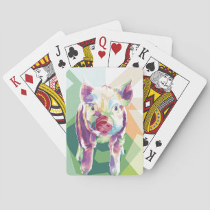 Colorful Pop Art Pig Playing Cards