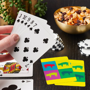 Colorful Pop Art Pig Poker Cards