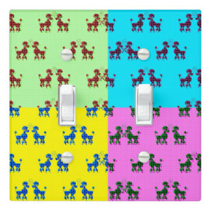 Colorful Pop Art Poodles Light Switch Cover