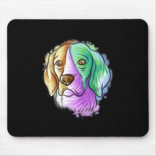 Colorful Pop Art Portrait Beagle Dog Mom  Mouse Pad