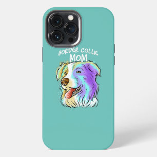 Colorful Pop Art Portrait Border Collie Dog Mom iPhone 13 Pro Max Case