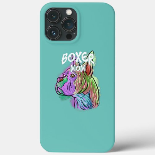 Colorful Pop Art Portrait Boxer Dog Mom Mothers iPhone 13 Pro Max Case