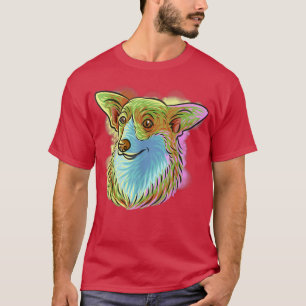 Colorful Pop Art Portrait Corgi Dog Mom Mothers Da T-Shirt