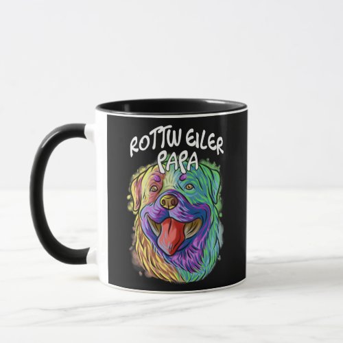 Colorful Pop Art Portrait Rottweiler Dog Dad Mug