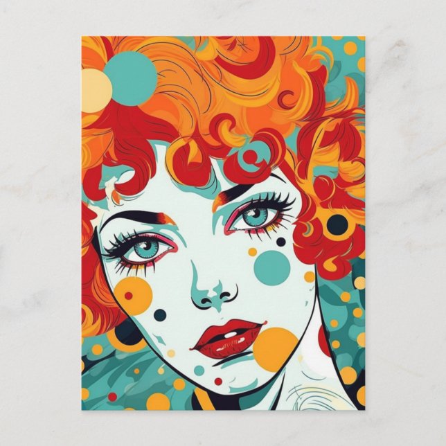 Colorful Pop Art  Postcard (Front)