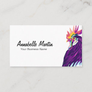 Colorful Pop Art Rooster Business Card