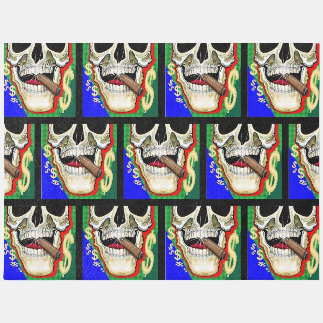 Colorful Pop Art Skull Dollar Sign Pattern Rug (Front)