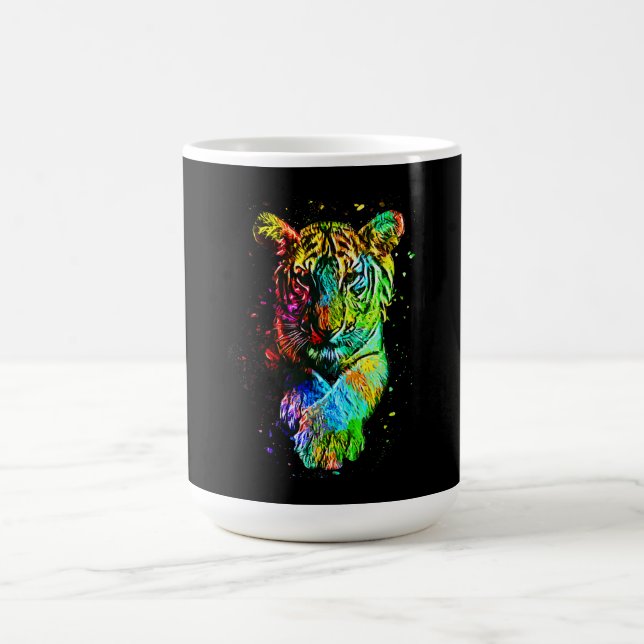 Colorful Pop Art Tiger Coffee Mug (Center)
