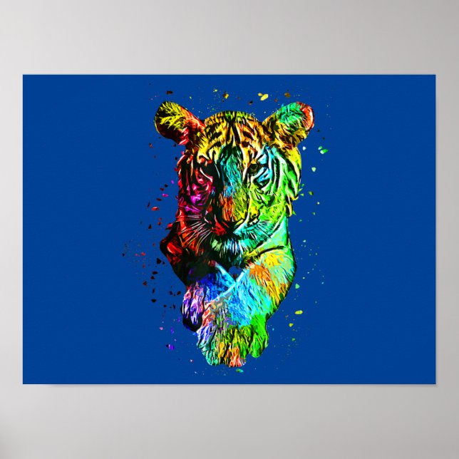 Colorful Pop Art Tiger Poster (Front)