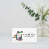 Colorful Pop Art Tree Frog Business Card (Standing Front)
