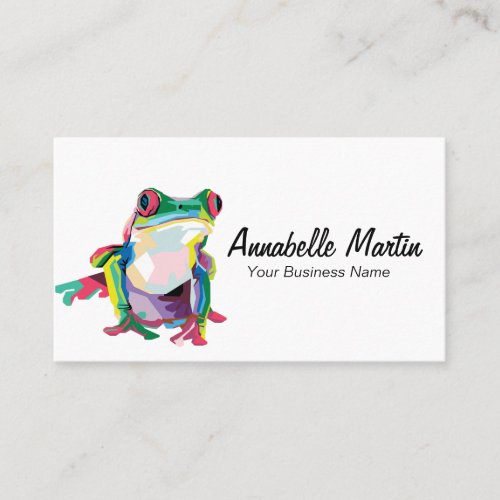 Colorful Pop Art Tree Frog Business Card