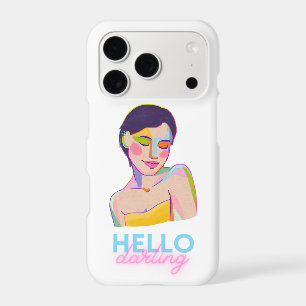 Colorful Pop Art Woman Portrait with Hello Darling iPhone 17 Pro Case