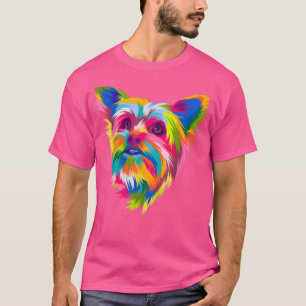 Colorful Pop Art Yorkshire Terrier Portrait Yorkie T-Shirt