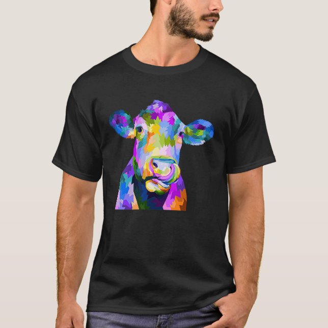 Colorful Pop Cow T-Shirt (Front)