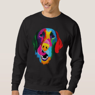 Colorful Pop Golden Retriever Portrait Owner Sweatshirt